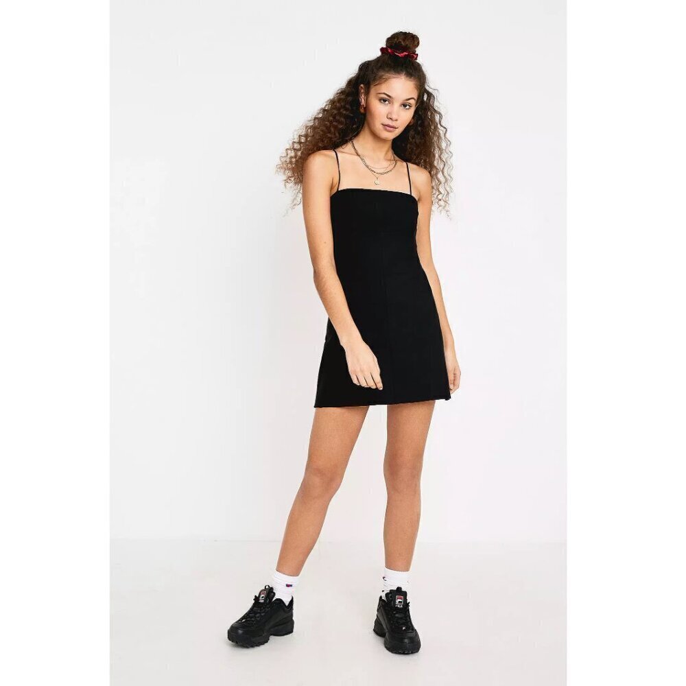 Urban Outfitters Silence + Noise Audrey Black A-Line Mini Slip Dress Size Small